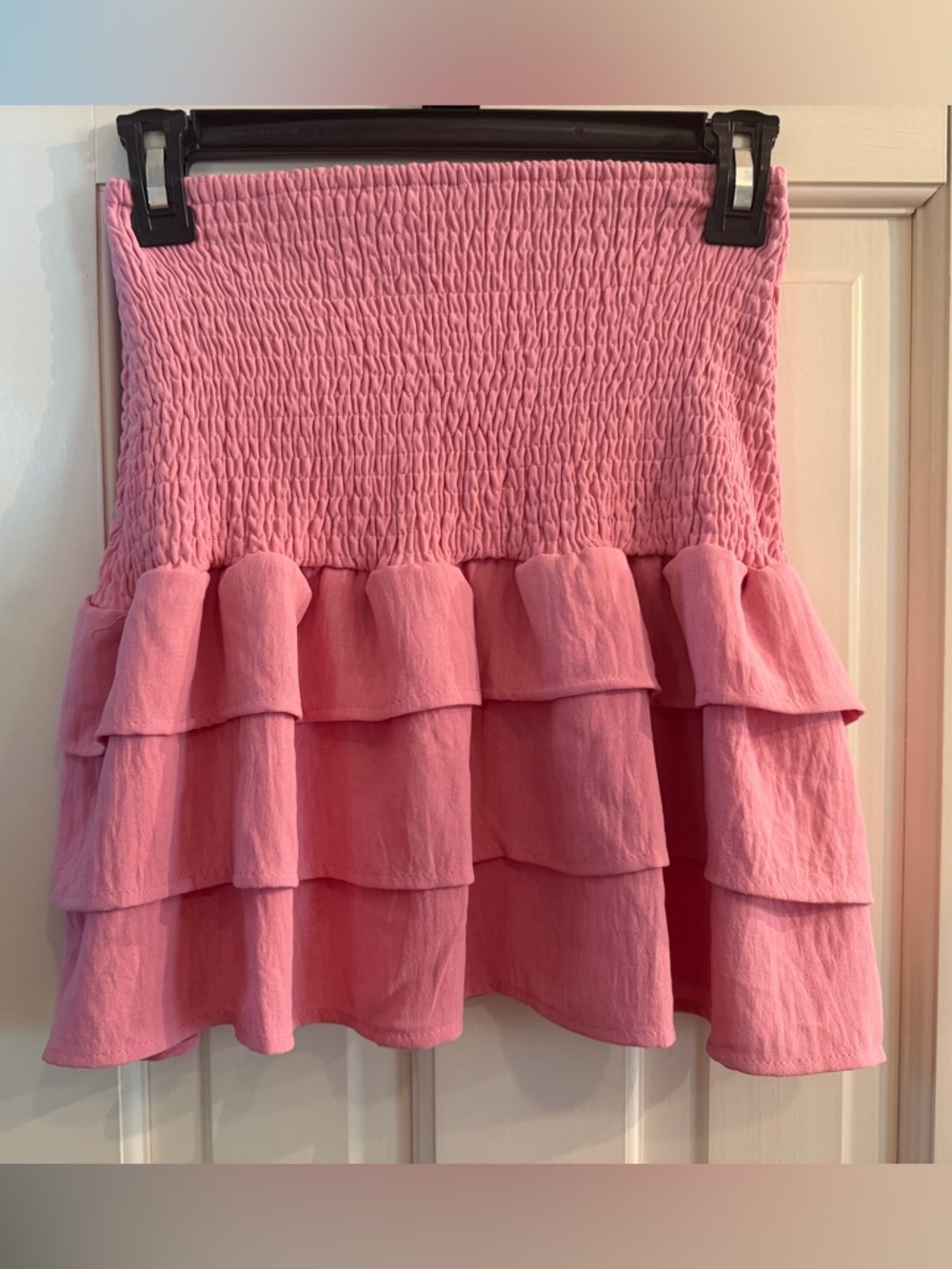 Girls Pink Smocked Ruffle Tiered Skirt NWT